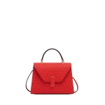 Valextra Iside Snake Crossbody Micro Bag in Crimson Red and Black | Shoulder & Crossbody Bags | Coveti