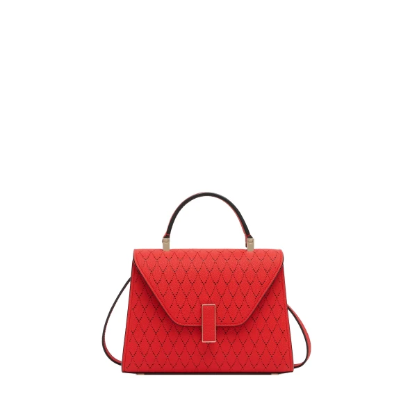 Iside Snake Crossbody Micro Bag in Crimson Red and Black
