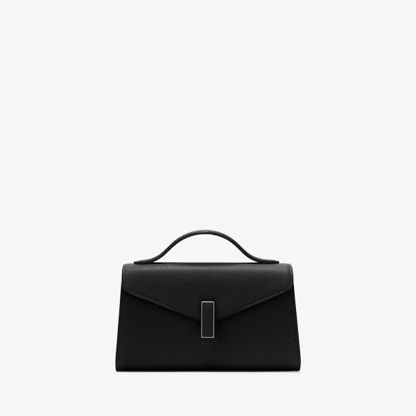 Valextra Iside Tin Top Handle Bag in Black | Totes & Top-Handle Bags | Coveti
