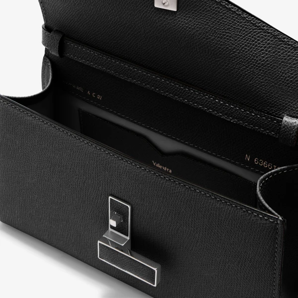 Valextra Iside Tin Top Handle Bag in Black | Totes & Top-Handle Bags | Coveti
