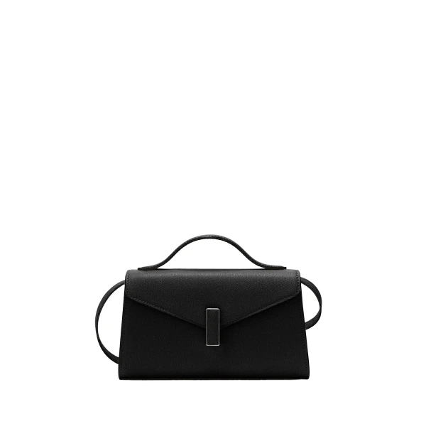 Valextra Iside Tin Top Handle Bag in Black | Totes & Top-Handle Bags | Coveti