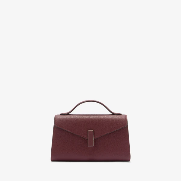Valextra Iside Tin Top Handle Bag in Claret Red | Totes & Top-Handle Bags | Coveti