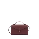 Valextra Iside Tin Top Handle Bag in Claret Red | Totes & Top-Handle Bags | Coveti