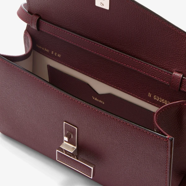 Valextra Iside Tin Top Handle Bag in Claret Red | Totes & Top-Handle Bags | Coveti