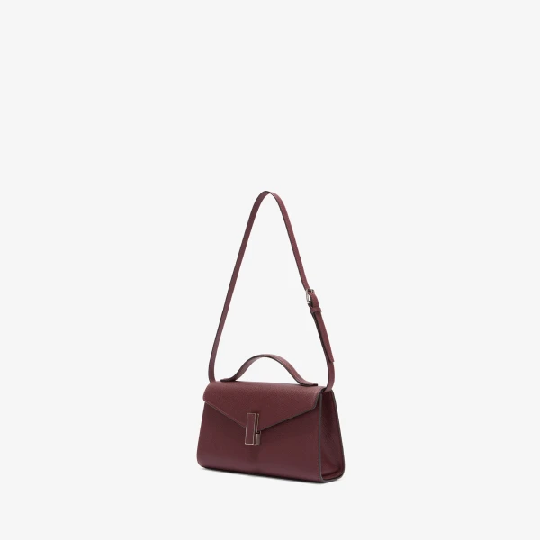 Valextra Iside Tin Top Handle Bag in Claret Red | Totes & Top-Handle Bags | Coveti