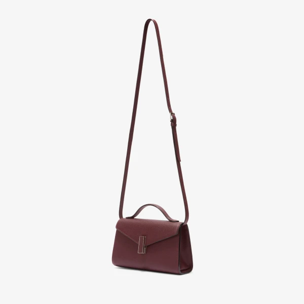Valextra Iside Tin Top Handle Bag in Claret Red | Totes & Top-Handle Bags | Coveti