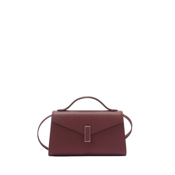 Valextra Iside Tin Top Handle Bag in Claret Red | Totes & Top-Handle Bags | Coveti