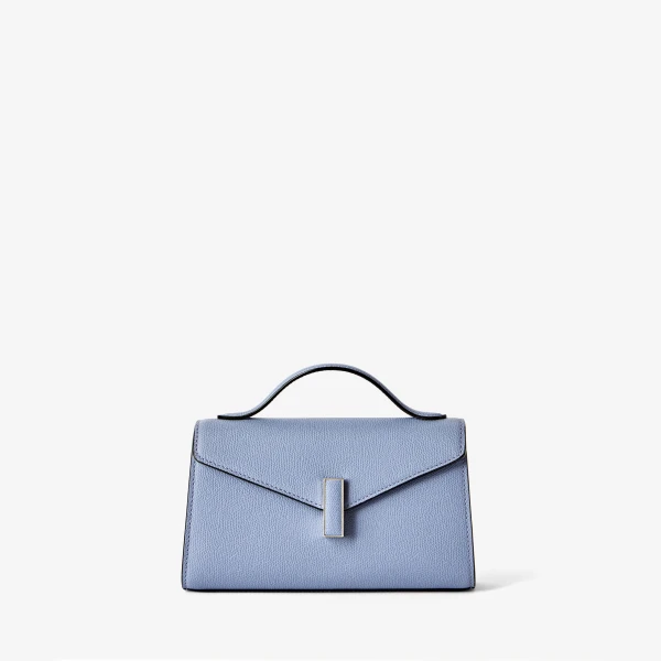 Valextra Iside Tin Top Handle Bag in Hydrangea Blue | Totes & Top-Handle Bags | Coveti
