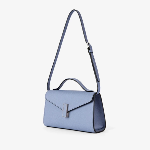 Valextra Iside Tin Top Handle Bag in Hydrangea Blue | Totes & Top-Handle Bags | Coveti