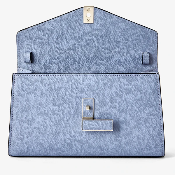 Valextra Iside Tin Top Handle Bag in Hydrangea Blue | Totes & Top-Handle Bags | Coveti