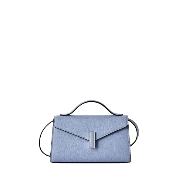 Valextra Iside Tin Top Handle Bag in Hydrangea Blue | Totes & Top-Handle Bags | Coveti
