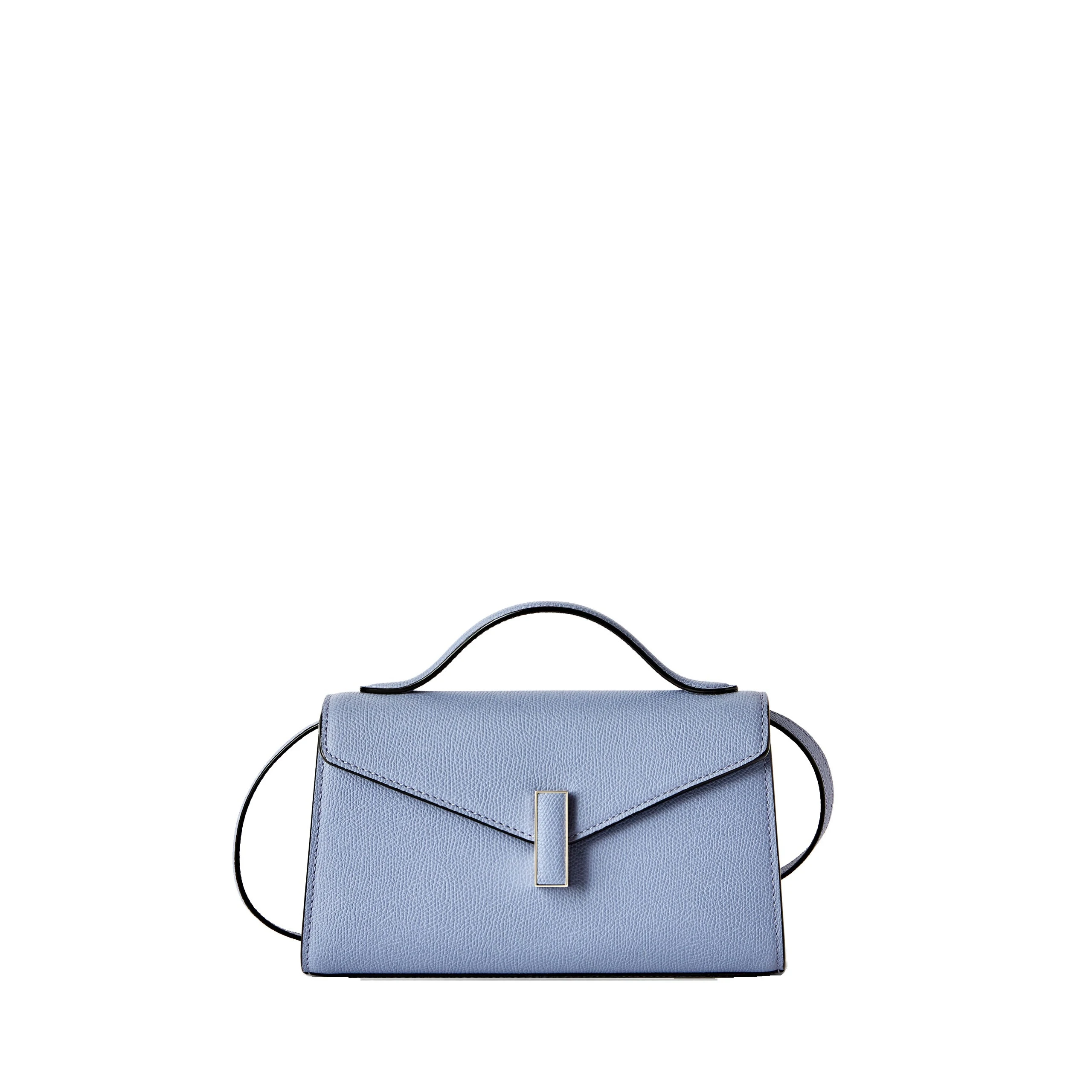 Valextra Iside Tin Top Handle Bag in Hydrangea Blue Valextra Iside Tin Top Handle Bag in Hydrangea Blue | Totes & Top-Handle Bags | Coveti