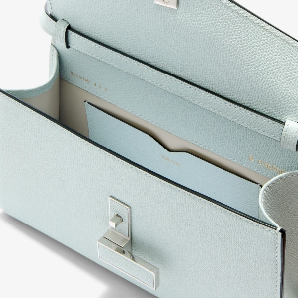 Valextra Iside Tin Top Handle Bag in Ice | Totes & Top-Handle Bags | Coveti