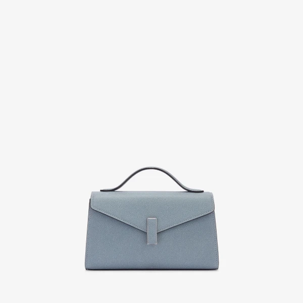 Valextra Iside Tin Top Handle Bag in Niagara Blue | Totes & Top-Handle Bags | Coveti