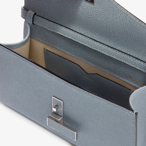 Valextra Iside Tin Top Handle Bag in Niagara Blue | Totes & Top-Handle Bags | Coveti