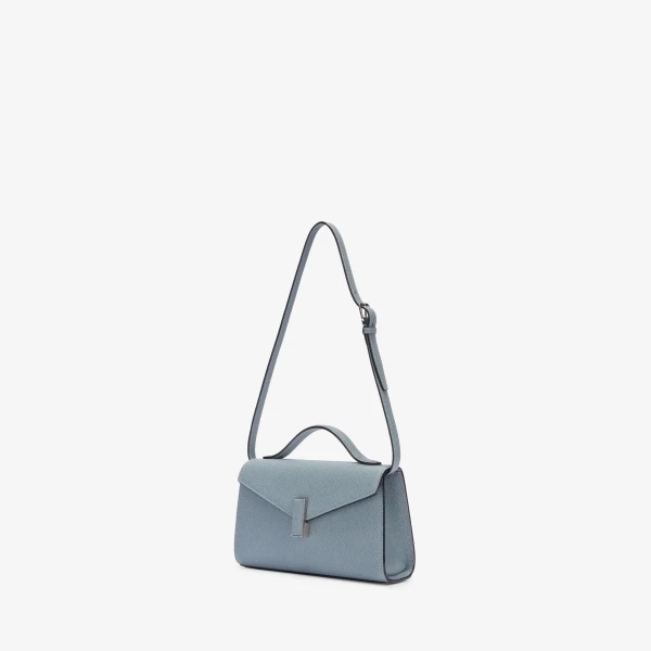 Valextra Iside Tin Top Handle Bag in Niagara Blue | Totes & Top-Handle Bags | Coveti
