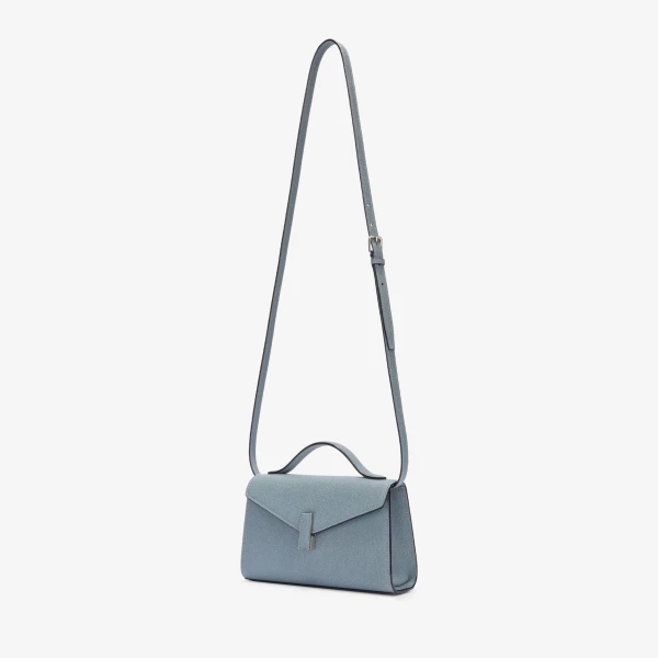 Valextra Iside Tin Top Handle Bag in Niagara Blue | Totes & Top-Handle Bags | Coveti
