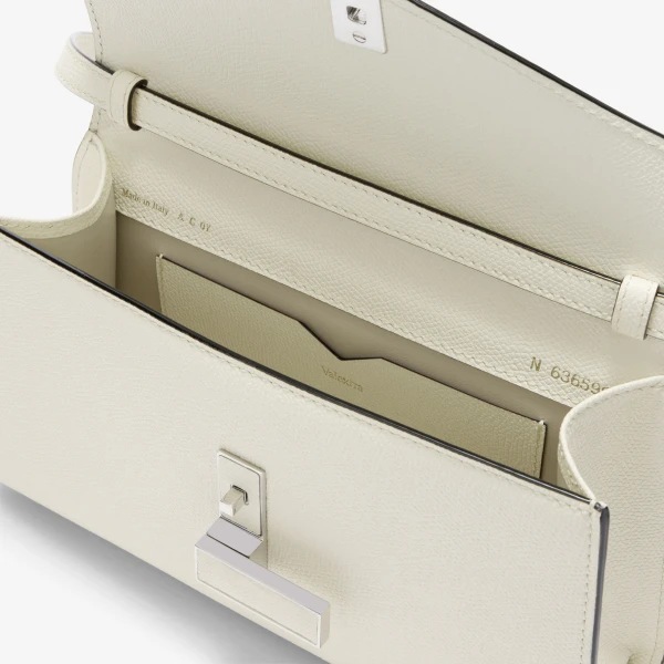 Valextra Iside Tin Top Handle Bag in Pergamena White | Totes & Top-Handle Bags | Coveti