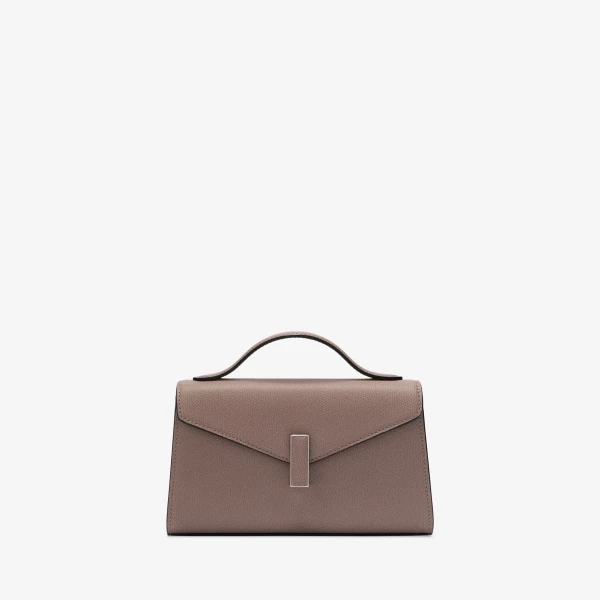 Valextra Iside Tin Top Handle Bag in Sahara Brown | Totes & Top-Handle Bags | Coveti