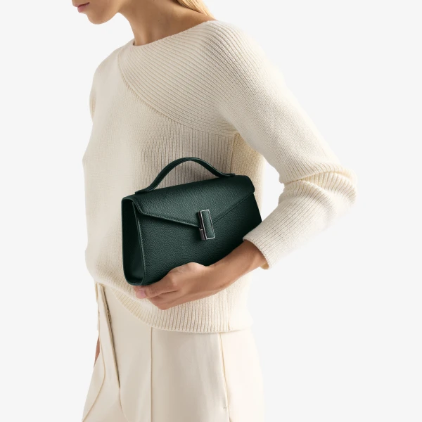 Valextra Iside Tin Top Handle Bag in Valextra Green | Totes & Top-Handle Bags | Coveti