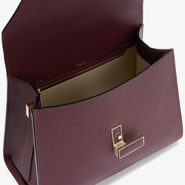 Valextra Iside Top Handle Medium Bag in Claret Red | Totes & Top-Handle Bags | Coveti