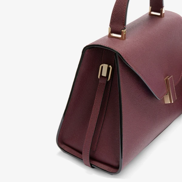 Valextra Iside Top Handle Medium Bag in Claret Red | Totes & Top-Handle Bags | Coveti