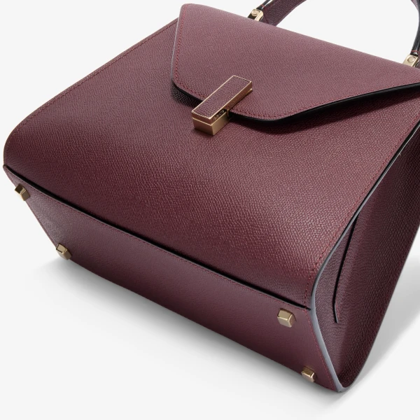 Valextra Iside Top Handle Medium Bag in Claret Red | Totes & Top-Handle Bags | Coveti