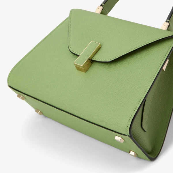 Valextra Iside Top Handle Mini Bag in Aloe Green | Mini Bags | Coveti