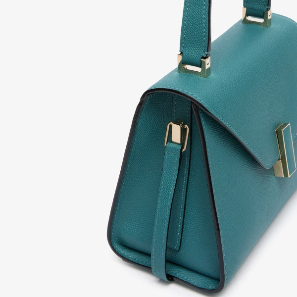 Valextra Iside Top Handle Mini Bag in Bottle Green | Mini Bags | Coveti