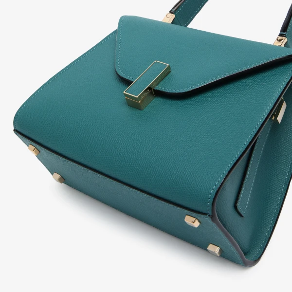 Valextra Iside Top Handle Mini Bag in Bottle Green | Mini Bags | Coveti
