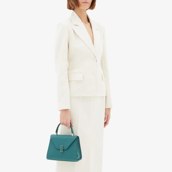 Valextra Iside Top Handle Mini Bag in Bottle Green | Mini Bags | Coveti