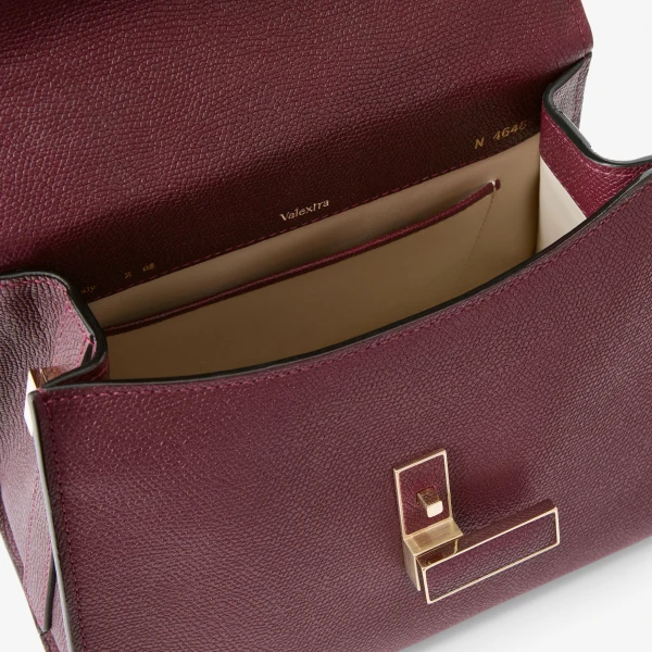 Valextra Iside Top Handle Mini Bag in Claret Red | Mini Bags | Coveti