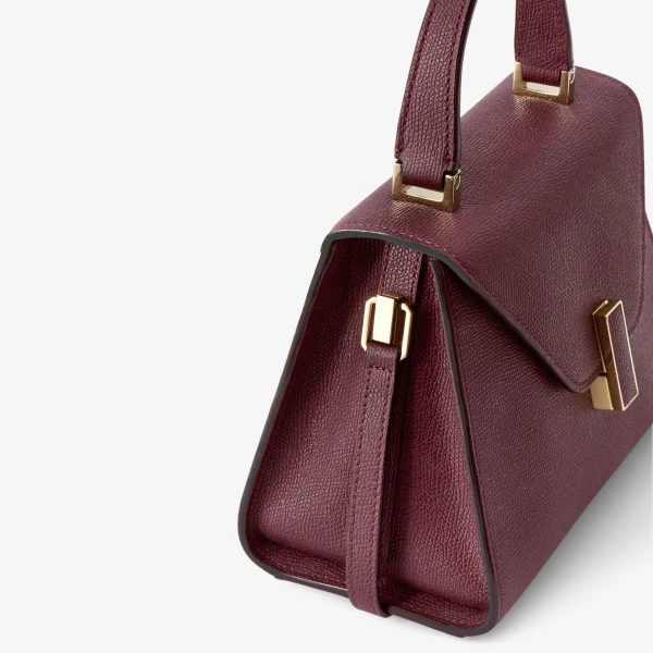 Valextra Iside Top Handle Mini Bag in Claret Red | Mini Bags | Coveti