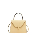 Valextra Iside Top Handle Mini Bag in Cream Yellow | Mini Bags | Coveti