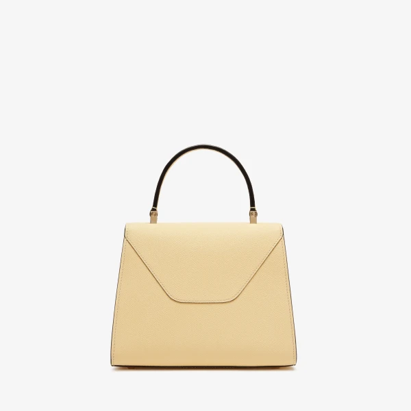 Valextra Iside Top Handle Mini Bag in Cream Yellow | Mini Bags | Coveti