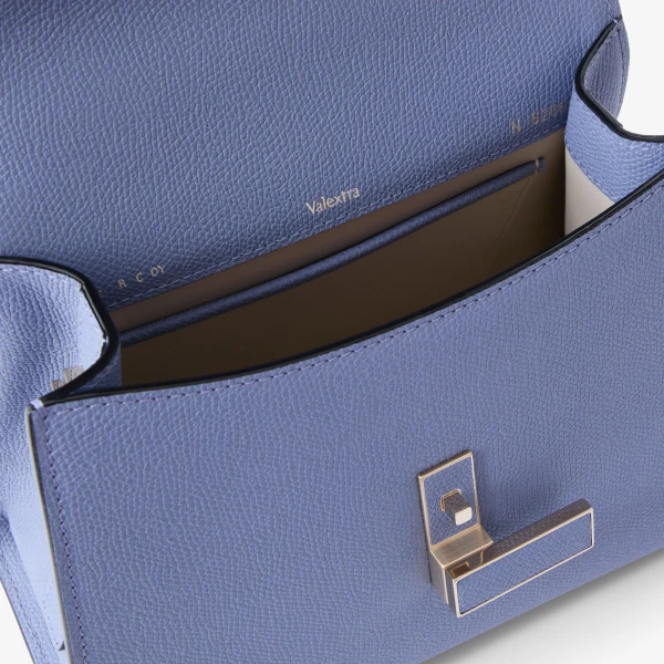 Valextra Iside Top Handle Mini Bag in Hydrangea Blue | Mini Bags | Coveti