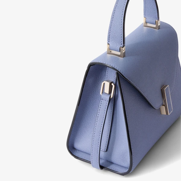 Valextra Iside Top Handle Mini Bag in Hydrangea Blue | Mini Bags | Coveti
