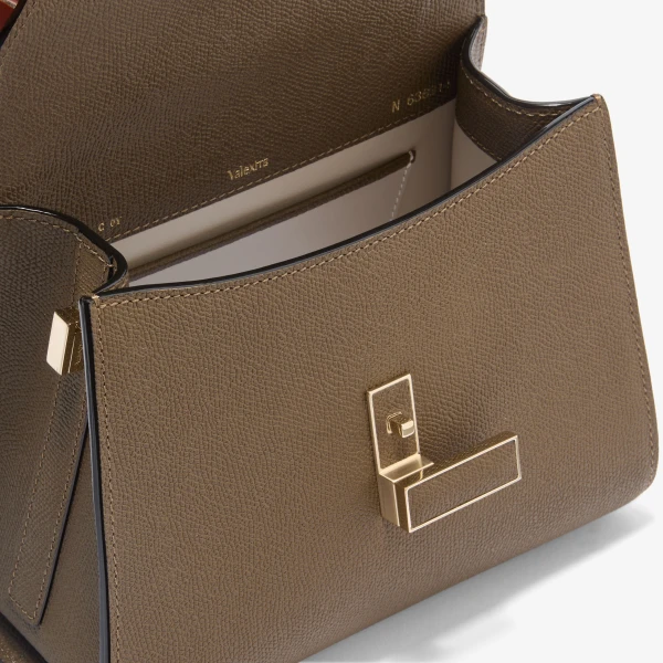 Valextra Iside Top Handle Mini Bag in Khaki | Mini Bags | Coveti