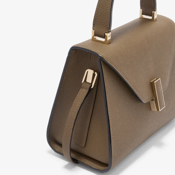 Valextra Iside Top Handle Mini Bag in Khaki | Mini Bags | Coveti