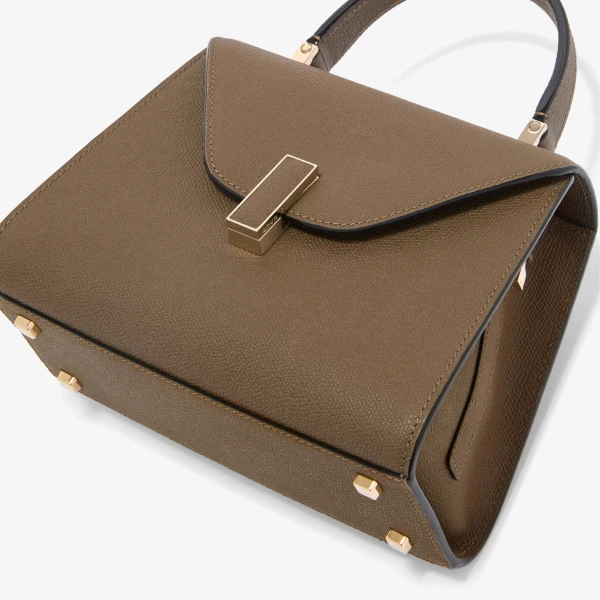 Valextra Iside Top Handle Mini Bag in Khaki | Mini Bags | Coveti