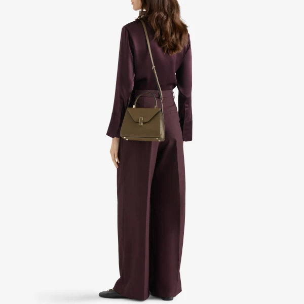 Valextra Iside Top Handle Mini Bag in Khaki | Mini Bags | Coveti
