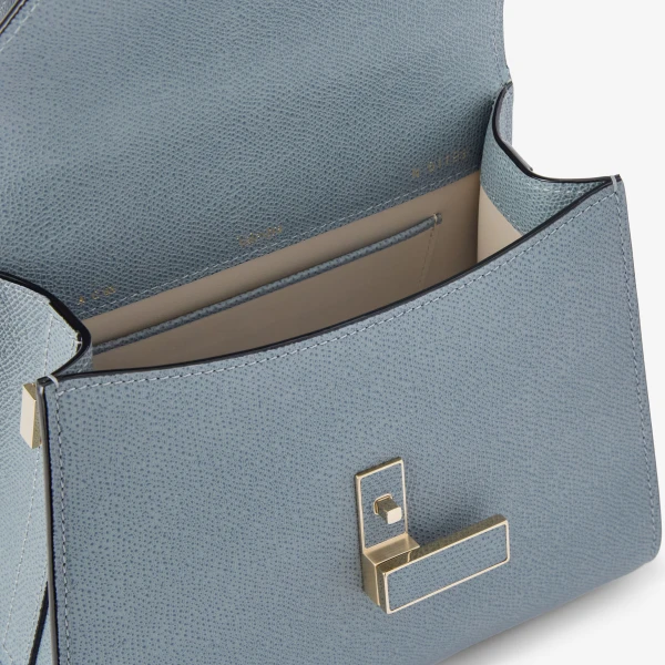 Valextra Iside Top Handle Mini Bag in Niagara Blue | Mini Bags | Coveti