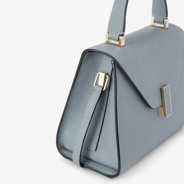 Valextra Iside Top Handle Mini Bag in Niagara Blue | Mini Bags | Coveti