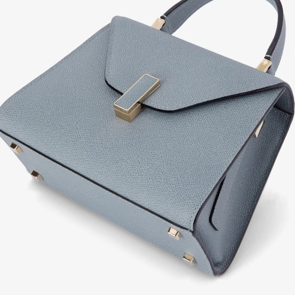 Valextra Iside Top Handle Mini Bag in Niagara Blue | Mini Bags | Coveti