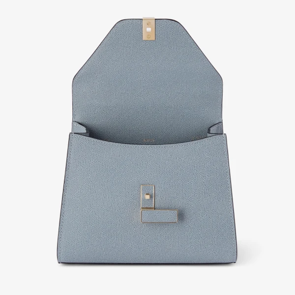 Valextra Iside Top Handle Mini Bag in Niagara Blue | Mini Bags | Coveti