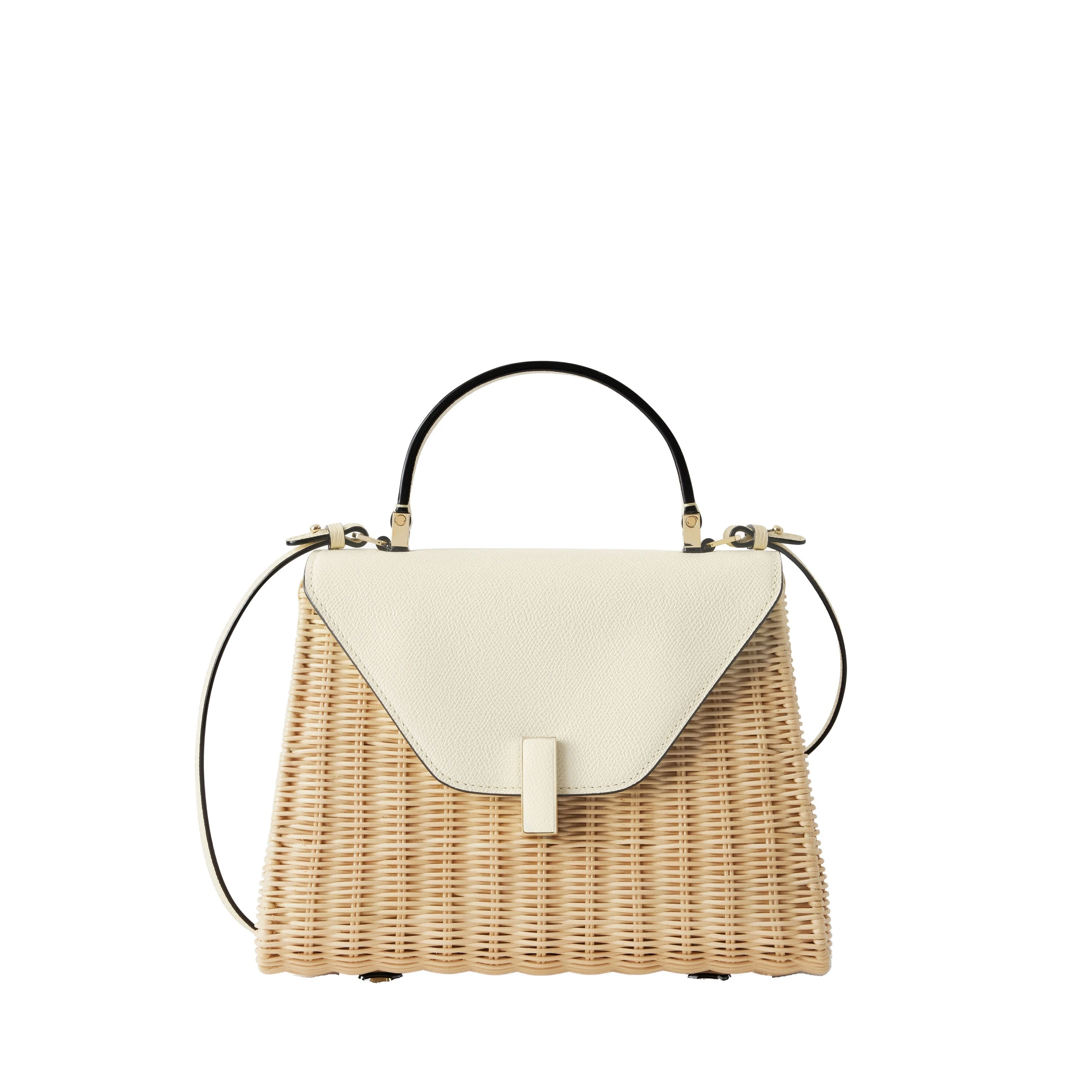 Valextra Iside Wicker Top Handle Medium Bag in Beige and Pergamena White Valextra Iside Wicker Top Handle Medium Bag in Beige and Pergamena White | Totes & Top-Handle Bags | Coveti