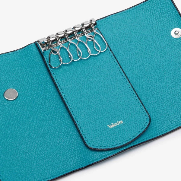 Valextra Key Holder 6 Hooks in Aquamarine Blue | Keys Holder | Coveti