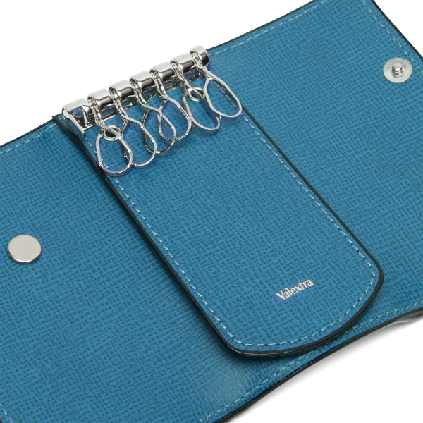 Valextra Key Holder 6 Hooks with Button in Cobalt Blue | Keys Holder | Coveti
