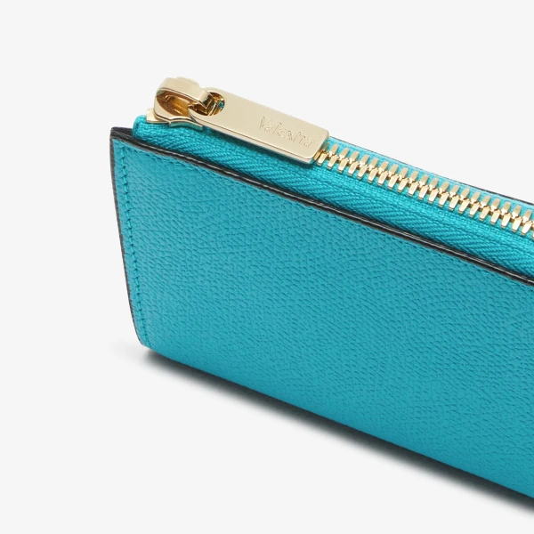 Valextra Key Holder Zip Around in Aquamarine Blue | Keys Holder | Coveti