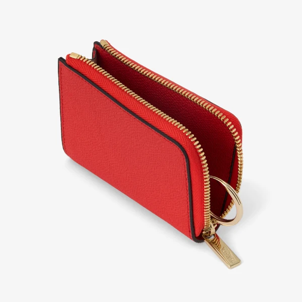 Valextra Key Holder Zip Around in Crimson Red | Keys Holder | Coveti